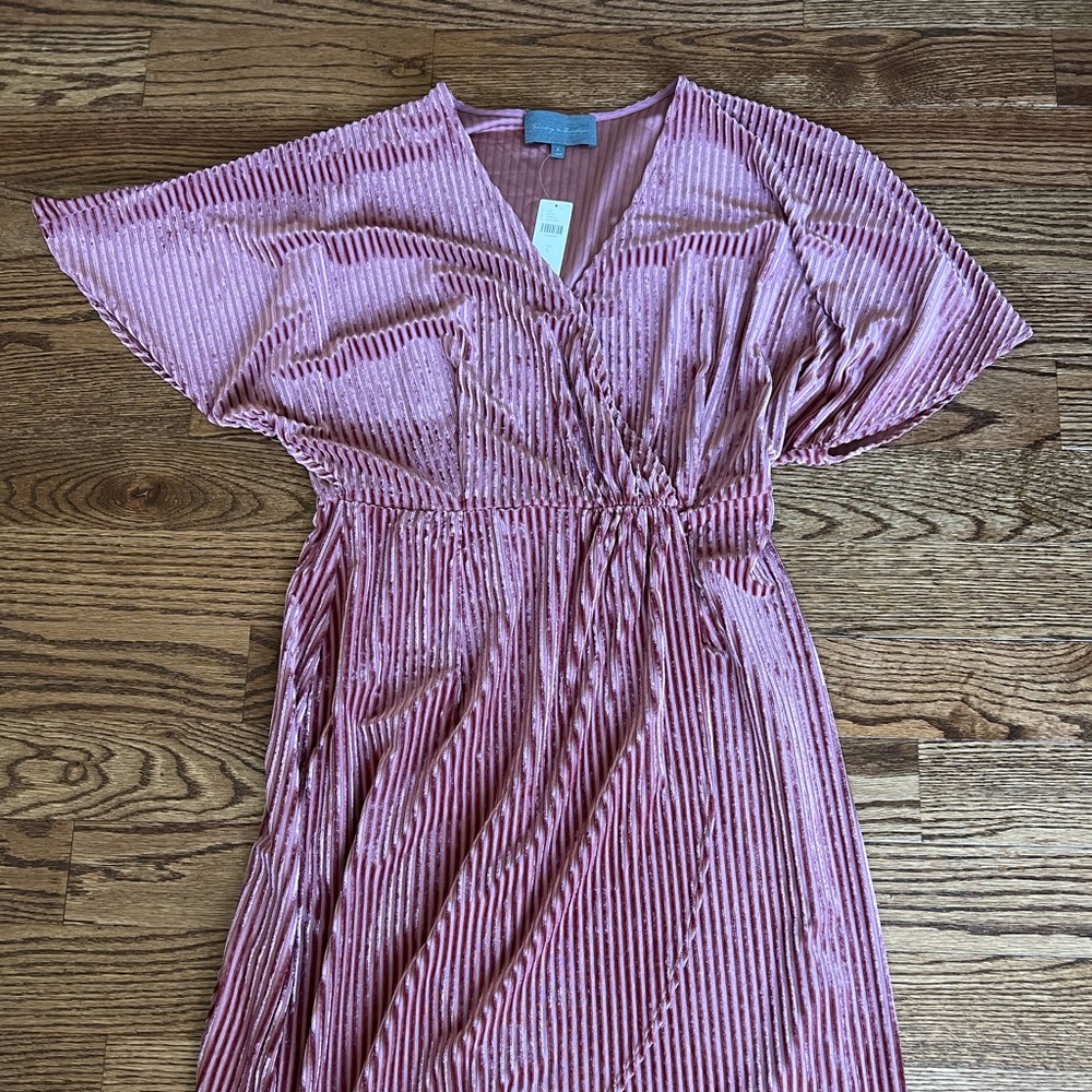 Flattering Anthropologie Short Sleeve Velvet Dress NEVER WORN